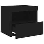 vidaXL Tables de chevet avec lumières LED 2 Pièces noir 50x40x45 cm
