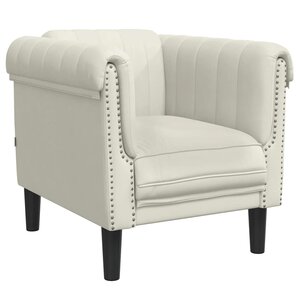 vidaXL Fauteuil crème velours