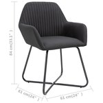 vidaXL Chaises à manger lot de 4 noir tissu