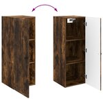 vidaXL Armoire Murale Chêne fumé 33 x 34 5 x 90 cm Bois d'ingénierie