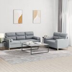 vidaXL Ensemble de canapés 2 Pièces coussins gris clair tissu