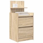 vidaXL Tables de chevet avec 2 tiroirs 2 Pièces chêne sonoma 38x34x80 cm