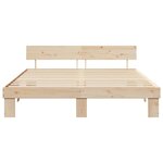 vidaXL Cadre de lit avec tête de lit Marron 200 x 200 cm Pin massif
