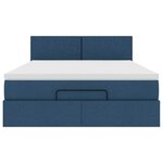 VidaXL Cadre de lit ottoman avec matelas bleu 140x200 cm tissu