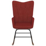 vidaXL Chaise à bascule avec tabouret Rouge bordeaux Tissu