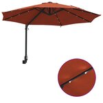 vidaXL Parasol de jardin Rouge  Noir 248 x 248 x 148 cm