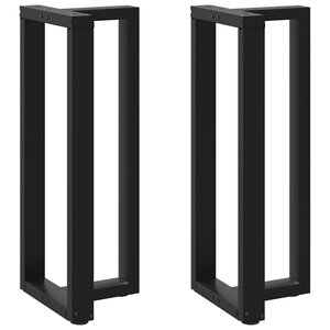 vidaXL Pieds de table de bar en forme de T  2 pièces  noir  40 x 35 x (100-101) cm  acier