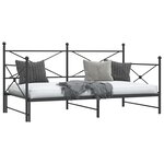 vidaXL Lit de jour avec gigogne sans matelas noir 100x200 cm acier