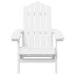 vidaXL Chaises de jardin Adirondack avec table PEHD Blanc