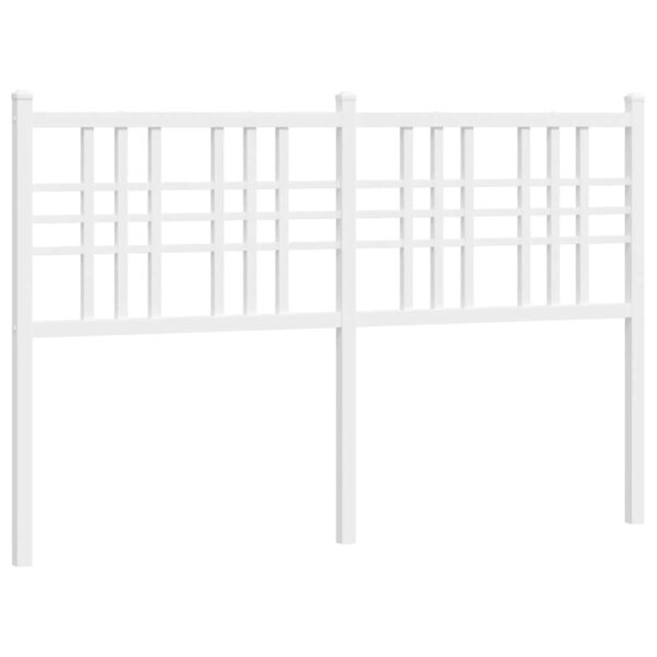 vidaXL Tête de lit métal blanc 137 cm