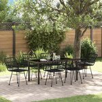 vidaXL Ensemble de salle à manger pour jardin 7 Pièces Noir Poly rotin