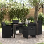 vidaXL Ensemble de salle à manger pour jardin 5 Pièces Noir polyrotin