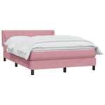 vidaXL Sommier à lattes de lit avec matelas rose 160x220 cm velours