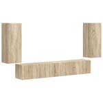 vidaXL Ensemble meuble TV 4 Pièces Chêne Sonoma Bois d'ingénierie