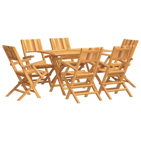vidaXL Ensemble à manger de jardin 7 Pièces Bois de teck solide