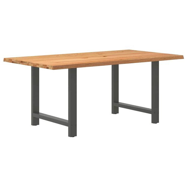 vidaXL Table à manger marron clair bois de chêne massif rectangulaire