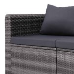 vidaXL Meuble de jardin 4 Pièces avec coussins Gris Résine tressée