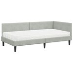 vidaXL Cadre de lit d'angle avec matelas 2 pc Gris clair 80 x 200 cm