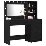 vidaXL Table de Toilette Noir 78.5 x 41 x 135 cm Bois d'ingénierie