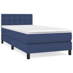 vidaXL Sommier à lattes de lit avec matelas Bleu 100x200 cm Tissu