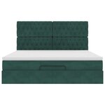 VidaXL Cadre de lit ottoman avec matelas vert foncé 180x200cm velours
