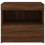 vidaXL Table de chevet avec lumières LED chêne marron 50x40x45 cm