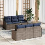 vidaXL Ensemble de canapé de jardin Gris 55 x 55 x 37 cm polyrotin