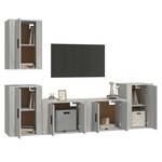 vidaXL Ensemble de meubles TV 5 Pièces Sonoma gris Bois d'ingénierie