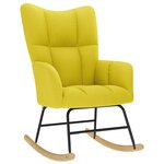 vidaXL Chaise à bascule avec repose-pied jaune clair tissu
