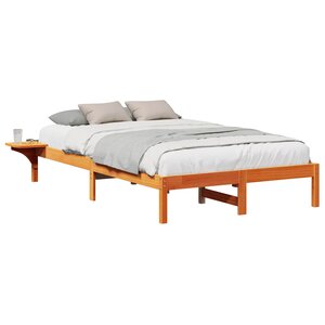 vidaXL Cadre de lit Brun cire 120 x 190 cm Pin massif