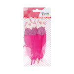 Plume lisse paillette rose 6 pièces - Artémio