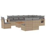 vidaXL Salon de jardin et coussins 11 Pièces mélange beige résine tressée
