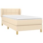 vidaXL Sommier à lattes de lit avec matelas Crème 100x200 cm Tissu
