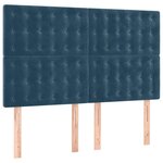 vidaXL Sommier à lattes de lit et matelas Bleu foncé 140x190cm Velours