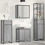 vidaXL Ensemble de mobilier de salle de bain avec tiroir Gris Sonoma
