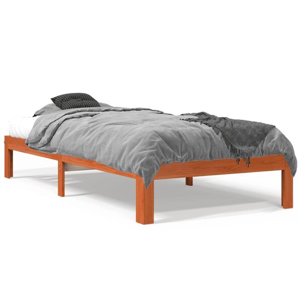 vidaXL Cadre de lit sans matelas cire marron 75x190 cm bois pin massif
