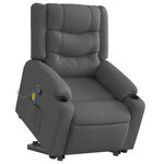 vidaXL Fauteuil de massage inclinable Gris foncé Tissu