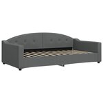 vidaXL Lit de jour avec gigogne et matelas gris foncé 100x200 cm tissu