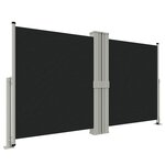 vidaXL Auvent latéral rétractable Noir 140x1200 cm