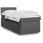 vidaXL Sommier à lattes de lit et matelas Gris foncé 90x190 cm Tissu