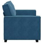 vidaXL Canapé à 2 places Bleu 120 cm Velours