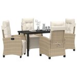 vidaXL Ensemble de salle à manger pour jardin 5 Pièces Beige polyrotin