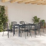vidaXL Ensemble de salle à manger pour jardin 7 Pièces Anthracite Acier
