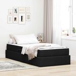 vidaXL Lit avec rangement et matelas Noir 90 x 190 cm Polyester