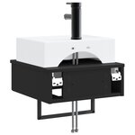 vidaXL Basin de lavage mural Noir 40 x 41 x 39 cm Bois d'ingénierie