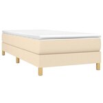 vidaXL Sommier à lattes de lit avec matelas Crème 90x200 cm Tissu