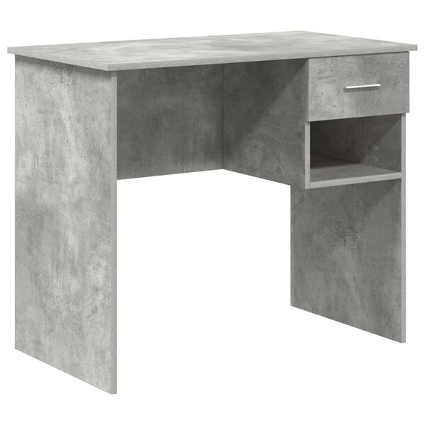 vidaXL Bureau avec tiroir Gris béton 90 x 49 x 75 cm Bois d'ingénierie