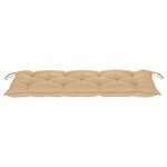 vidaXL Banc de jardin pliable avec coussin 118 cm Bambou