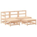 vidaXL Salon de jardin 5 Pièces avec coussins bois massif
