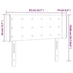 vidaXL Tête de lit avec oreilles Gris foncé 83x16x78/88 cm Tissu